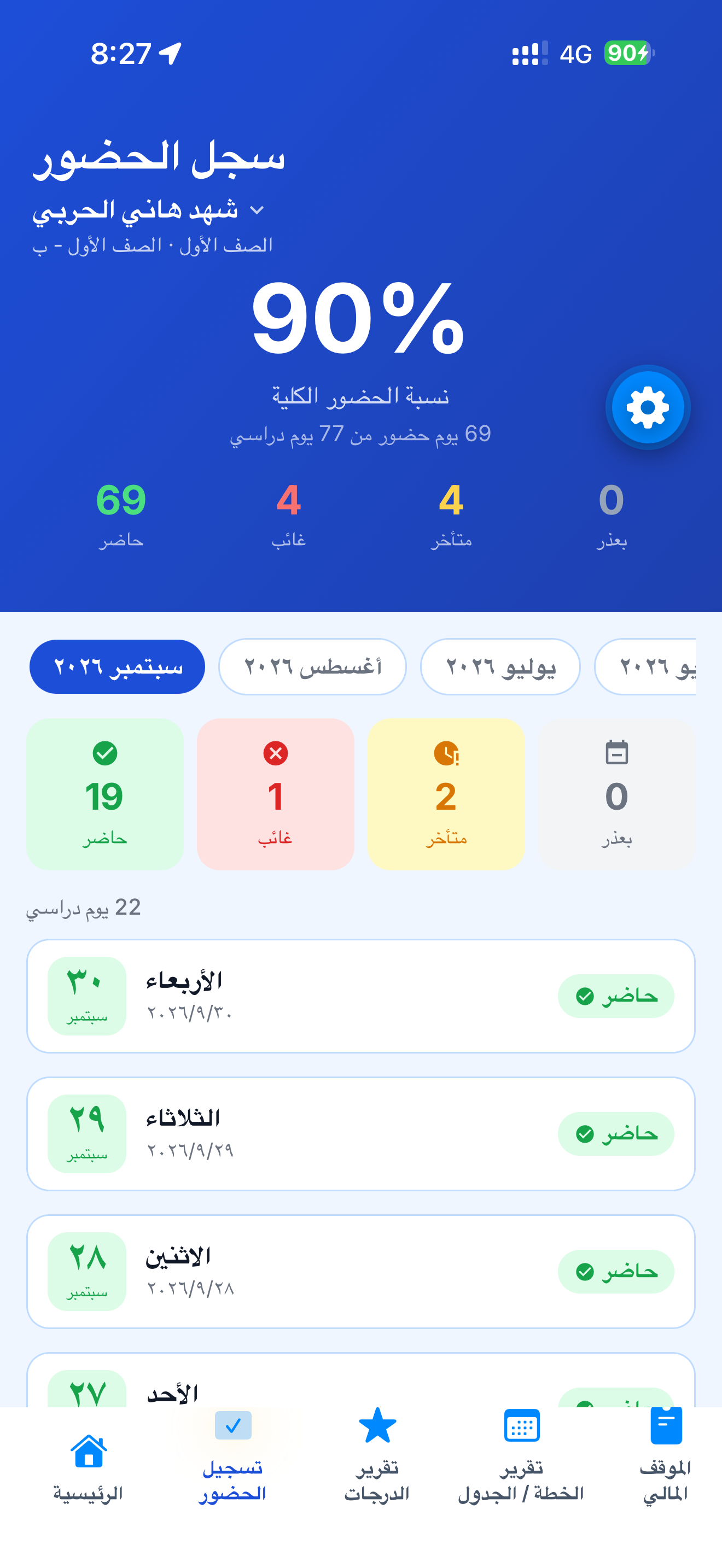 سجل الحضور